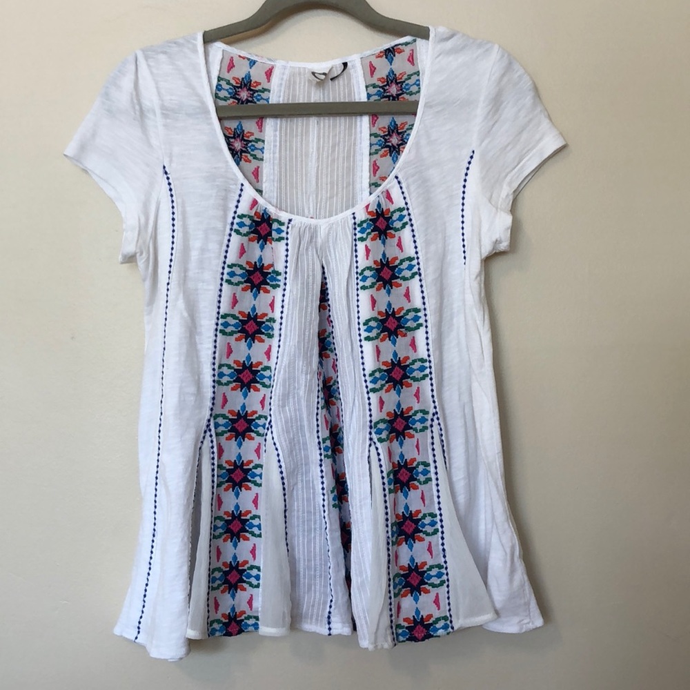 Anthropologie Bohemian Embroidered Top